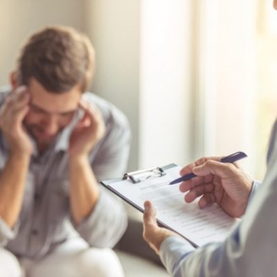 Man struggling with mental health