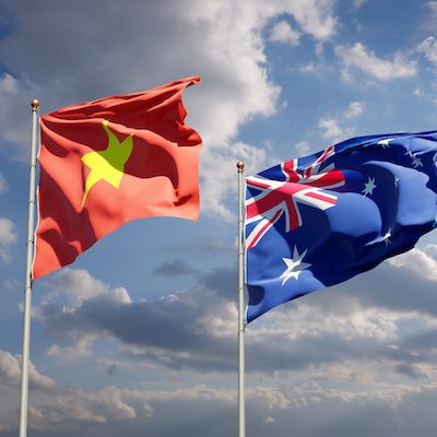 Vietnam and Australia state flags.