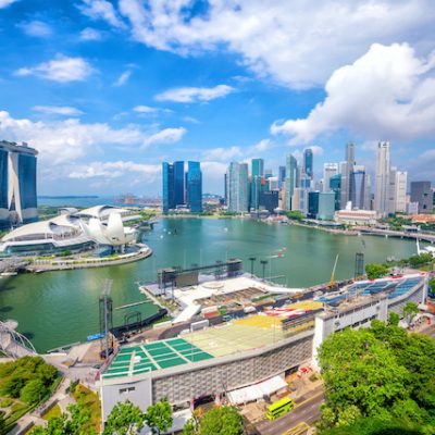 Singapore skyline.