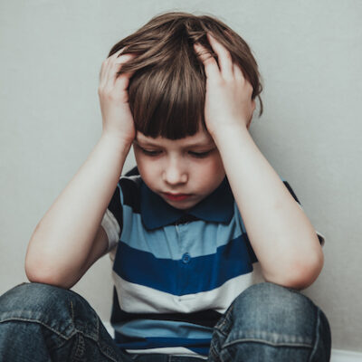 Stressed young boy.