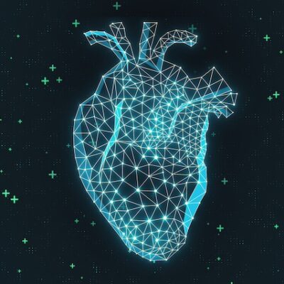 Abstract image of a digital heart.