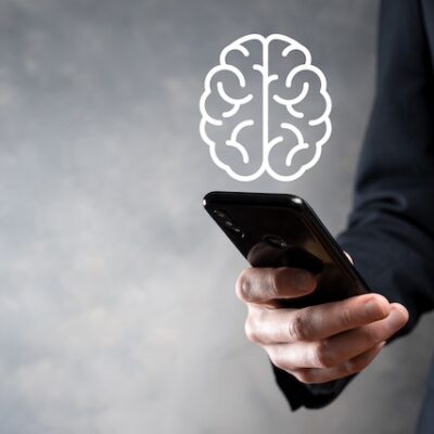 Man holding a smartphone.