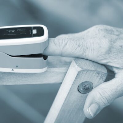 Patient using a medical device.