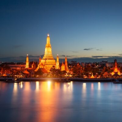 Bangkok, Thailand at dusk.