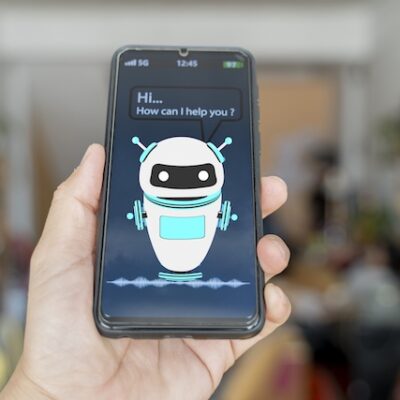 Person interacting with an AI chatbot.