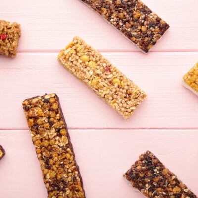 Assortment of protein bars on a table.
