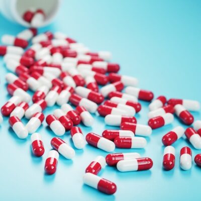 Medication on a table.