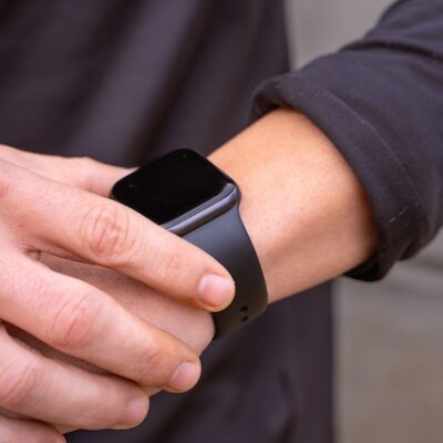 Man wearing smartwatch.