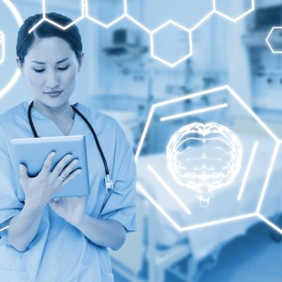 Nurse using digital tools concept image.