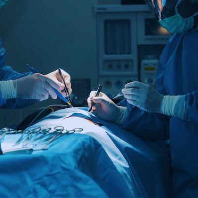 Patient undergoing surgery.