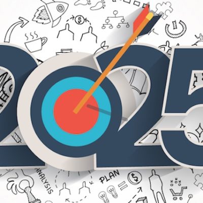 2025 and a bullseye and arrow - Celebrating the year