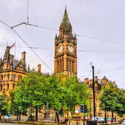 Manchester Town Hall in England.