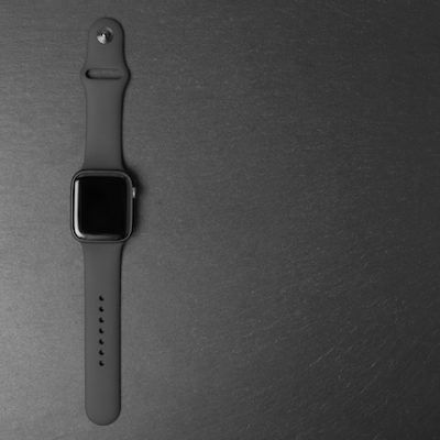 Apple watch in black and white.