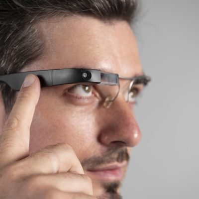 Man using smart glasses.