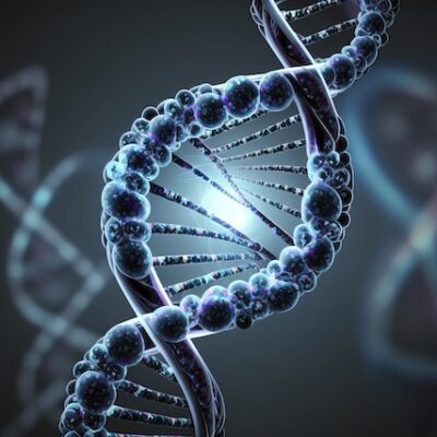 DNA Strand Illustrating Genetics.