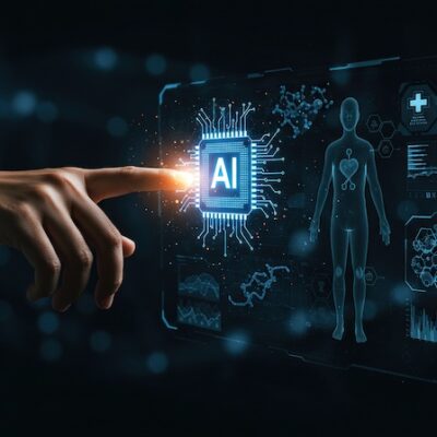 AI in healthcare concept image.